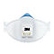 Respirateur 3M Aura Cool Flow blanc dans son emballage. Texte imprimé comme FFP2, filtration des particules à 94 %.