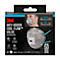 Boîte de respirateur 3M anti-odeurs. Imprimé: FFP2, 94% filtration des particules. Masque gris, sangles bleues.
