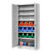 Materiaalkast MSI 2409, met 20 bakken, blank aluminium
