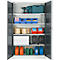 Materiaalkast - stalen - afsluitbaar - 5 OH - B 1200 x D 400 x H 1935 mm - 4 verzinkte legborden - lichtgrijs/antracietgrijs - ons merk Schäfer Shop Select