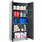 Materiaalkast - stalen - afsluitbaar - 5 OH - B 800 x D 400 x H 1935 mm - 4 verzinkte legborden – blank aluminiumkleurig/antracietgrijs - ons merk Schäfer Shop Select