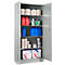 Materiaalkast - stalen - afsluitbaar - 5 OH - B 800 x D 400 x H 1935 mm - 4 verzinkte legborden - lichtgrijs/lichtgrijs - ons merk Schäfer Shop Select