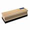 Rechthoekige wisser met een lichte houten handgreep en een zwarte vilten onderkant, met een blauw MAUL-logo.