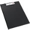 Black clipboard with silver clip. The clip reads "Auftr".