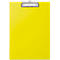 Yellow clipboard with silver clip.