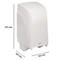 Witte papieren handdoekdispenser. Afmetingen zijn gespecificeerd: 275 mm hoog, 160 mm breed en 162 mm diep.