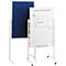 MAUL Moderationstafel Pro, B 750 x H 1200 mm, Textil/Whiteboard, blau/weiß