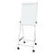 MAUL office flipchart, bord B 70 x H 100 mm, incl. plateau, traploos in hoogte verstelbaar, vierpootsbodem, vastzetbare dubbele zwenkwielen, wit