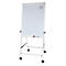 MAUL office flipchart, bord B 70 x H 100 mm, incl. plateau, traploos in hoogte verstelbaar, vierpootsbodem, vastzetbare dubbele zwenkwielen, wit
