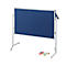 A blue pinboard whiteboard on a white frame; accessories in front.