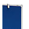 Close-up of a blue pinboard with a white frame. A hanger and the Visaboard lettering are visible.