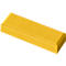 Yellow, rectangular building block with beveled edges.