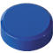 A blue, round object with rounded edges and a slightly glossy surface.