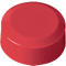 Red, cylindrical button, slightly rounded.