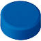 A blue, cylindrical object, possibly a button or cap.