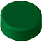 A green, cylindrical object, the top of which is flat. The sides are slightly rounded.