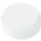 White, round lid. The surface is slightly textured.