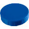 Blue, round lid with a ribbed side surface.
