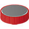 Red battery with silver edge and gray cap.