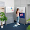 MAUL Stellwandsystem MAULconnecto, 2 x Akustikvlies dunkel, 1 x Whiteboard, Klettverbindung, Standfuß, H 1800 x B 1000 mm, silber