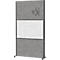 MAUL Stellwandsystem MAULconnecto, Steckmodule, 1x Akustikvlies hell, 2x Akustikvlies dunkel, Klettverbindung, auf Rollen, H 1800 x B 1000 mm, anthrazit