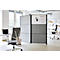 Büro-Trennwände mit Filzoberfläche und Whiteboard-Elementen in einem hellen, modernen Arbeitsbereich.