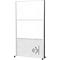 MAUL Système de cloisons MAULconnecto, 1x voile acoustique clair, 2x tableau blanc, fixation velcro, sur roulettes, H 1800 x L 1000 mm, argenté