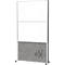 MAUL Système de cloisons MAULconnecto, 1x voile acoustique foncé, 2x tableau blanc, fixation velcro, sur roulettes, H 1800 x L 1000 mm, argenté