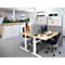 MAUL Système de cloisons MAULconnecto, 2 x voile acoustique foncé, 1 x tableau blanc, fixation velcro, pied, H 1800 x L 1000 mm, argenté