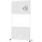 MAUL Système de cloisons MAULconnecto, 2x voile acoustique clair, 1x tableau blanc, fixation velcro, sur roulettes, H 1800 x L 1000 mm, blanc