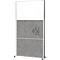 MAUL Système de cloisons MAULconnecto, 2x voile acoustique foncé, 1x tableau blanc, fixation velcro, sur roulettes, H 1800 x L 1000 mm, argenté