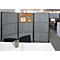 MAUL Système de cloisons MAULconnecto, 3 x voile acoustique gris foncé, fixation velcro, pied, H 1800 x L 1000 mm, anthracite