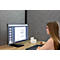 MAUL Système de cloisons MAULconnecto, 3 x voile acoustique gris foncé, fixation velcro, pied, H 1800 x L 1000 mm, anthracite