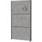 Cloison insonorisée grise en trois parties, cadre gris, pieds, symbole d'absorption acoustique.