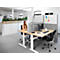 MAUL Tisch-Trennwand MAULconnecto, Akustikvlies 4000 g/m², Aluminiumprofil, B 1600 x H 500 mm, Akustik dunkelgrau, silber