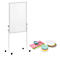Maulsolid presentatiebord, vilt grijs/witbord, H 1200 x B 750 mm + presentatiekaartenset met 360 kaarten en 200 pennaalden