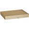 Brown rectangular cardboard box with rounded corners and a small recess on the side.