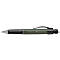 A dark green mechanical pencil with black details and the inscription Grip Plus 0.7 Faber Castell.