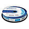Stapel von Blu-ray-Discs in einer schwarzen Plastikhalterung. Die Oberseite zeigt einen blauen Aufkleber mit weiÃŸem Text, darunter die Marke 'MediaRange'.