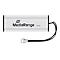Clé USB argentée avec lanière noire. Inscription : MediaRange, 128 Go.