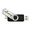 MediaRange USB-Stick mit schwarzem Gehäuse, silberner Schwenkhalterung und USB- sowie Micro-USB-Anschluss.