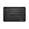 Drahtlose schwarze Tastatur mit Touchpad. Das Layout ist deutsch. Auf der Unterseite ist der Schriftzug MediaRange zu sehen.