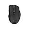 Schwarze, ergonomisch geformte kabellose MediaRange-Computermaus vor weißem Hintergrund.