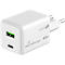 MediaRange Quick Charge Schnellladeadapter MRMA113-2, 45 W, Eurostecker, 1 x USB-C und 1 x USB-A, weiß