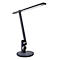 Lampe de bureau gris foncé avec barre lumineuse LED et base ronde. Joints réglables.