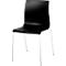 meet by Paperflow Chaise de bistrot ARKO, empilable, piétement chromé, assise en plastique noir, lot de 2