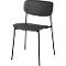 meet by Paperflow Chaise de bistrot SOHO, empilable, piétement noir, assise en plastique noir, lot de 2