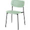 meet by Paperflow Chaise de bistrot SOHO, empilable, piétement noir, assise plastique verte, lot de 2