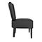 Fauteuil gris avec un haut dossier légèrement incurvé et une assise carrée. Le design semble minimaliste.