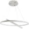 Witte hanglamp met twee elkaar kruisende lichtringen.